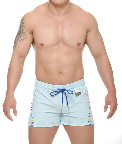 STUD Zeke 4" swim beach short light blue