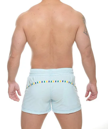 STUD Zeke 4" swim beach short light blue