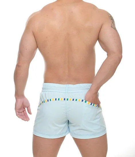 STUD Zeke 4" swim beach short light blue