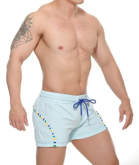 STUD Zeke 4" swim beach short light blue
