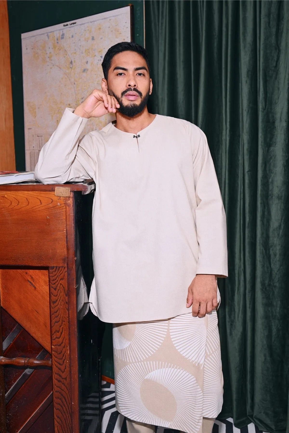 The Congkak Men Kurta - Khaki