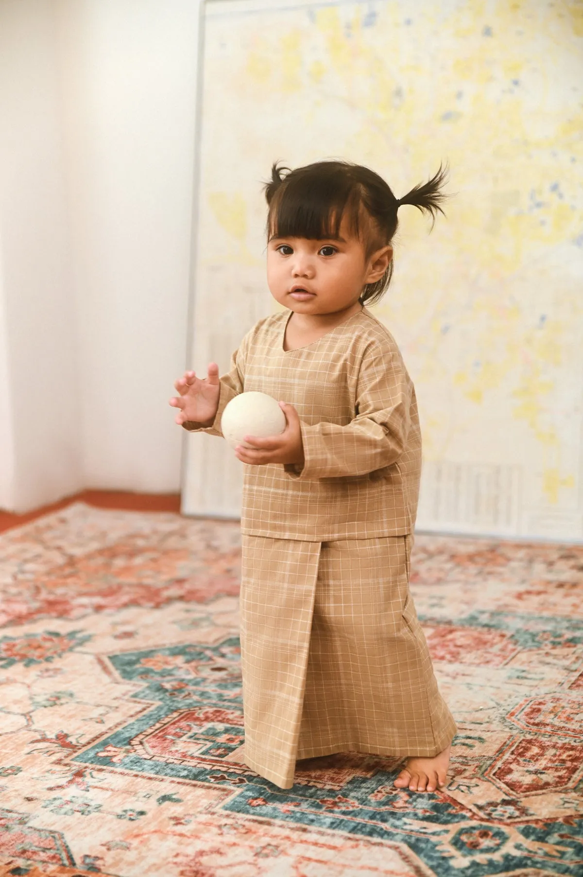The Dulu Kita Babies Kurung - Kita Khaki Checked