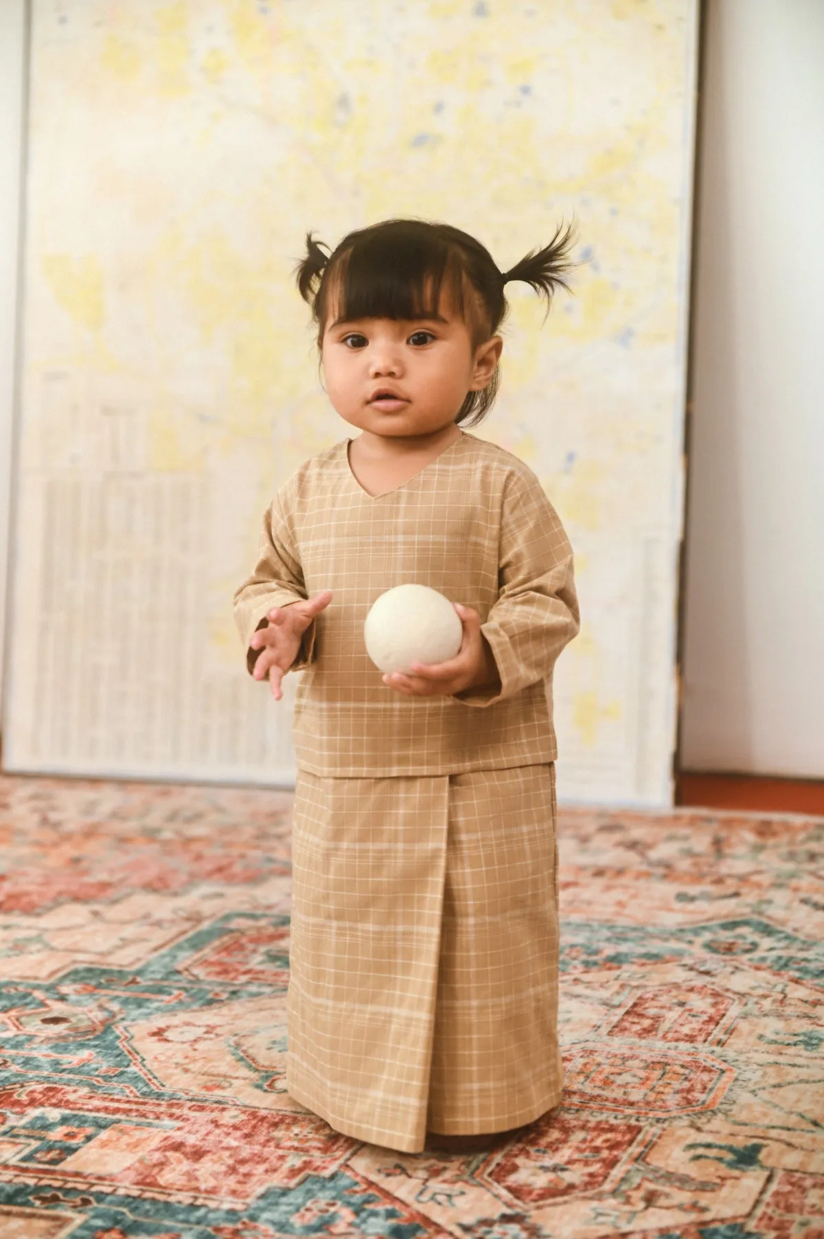 The Dulu Kita Babies Kurung - Kita Khaki Checked