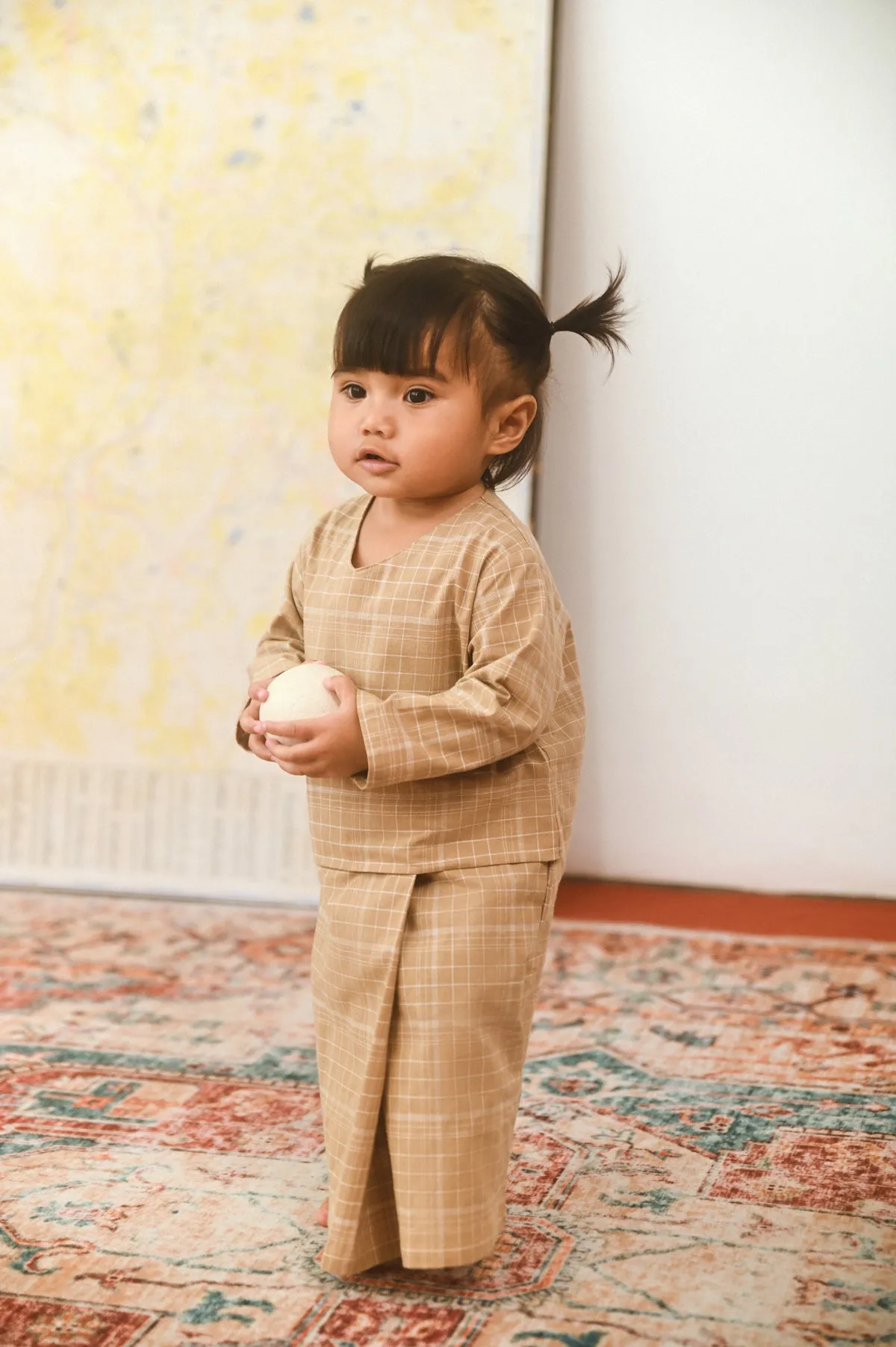 The Dulu Kita Babies Kurung - Kita Khaki Checked
