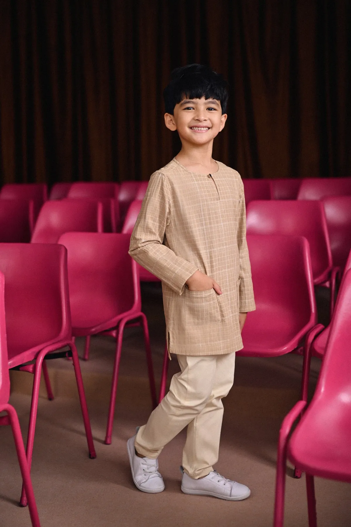 The Dulu Kita Kurta - Kita Khaki Checked