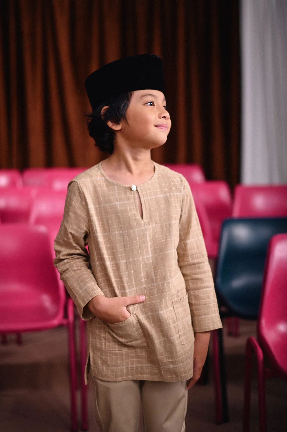 The Dulu Kita Kurta - Kita Khaki Checked