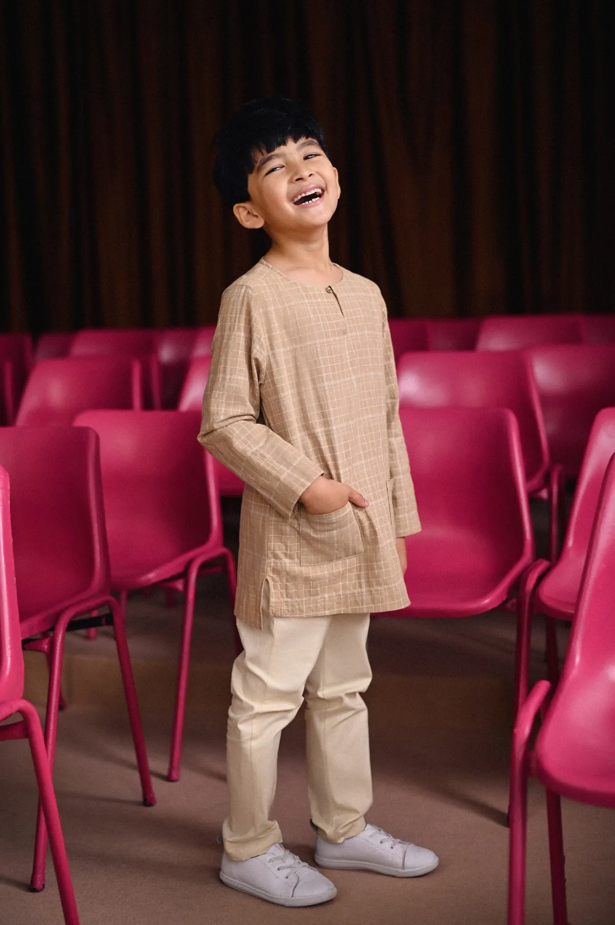 The Dulu Kita Kurta - Kita Khaki Checked