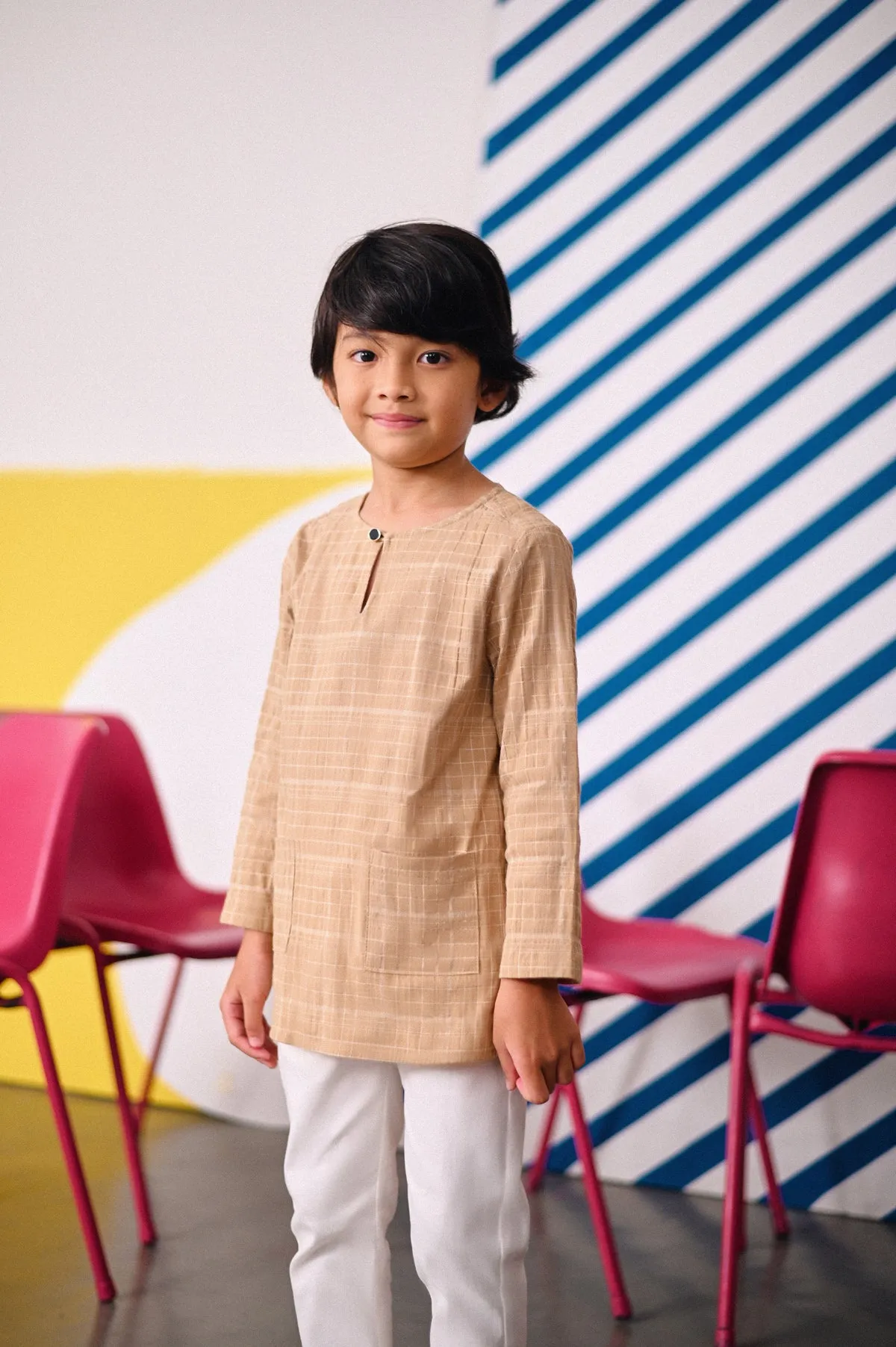 The Dulu Kita Kurta - Kita Khaki Checked