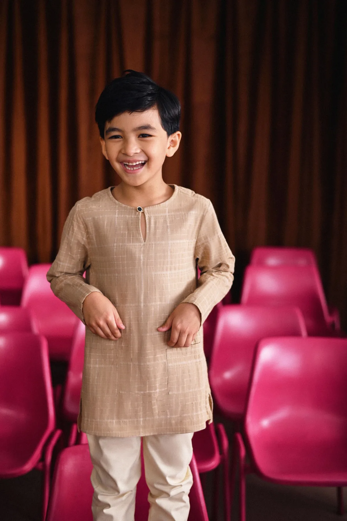 The Dulu Kita Kurta - Kita Khaki Checked