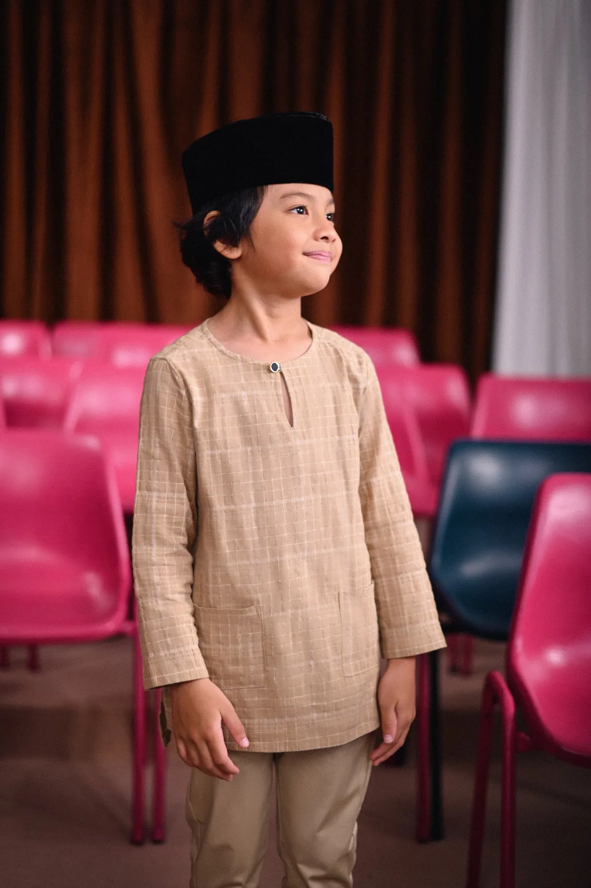 The Dulu Kita Kurta - Kita Khaki Checked