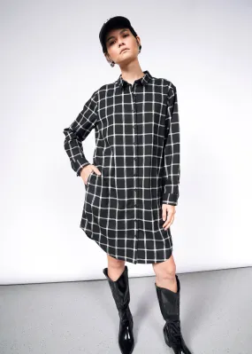 The Essential Plaid Long Sleeve Shirt Dress The Essential Plaid Long Sleeve Shirt Dress