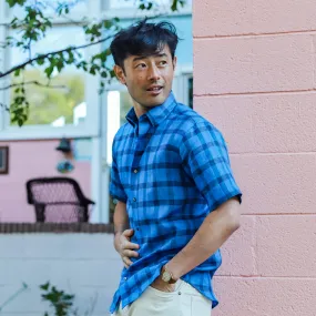 The Sapphire Short Sleeve Reardon Linen Check Custom Shirt The Sapphire Short Sleeve Reardon Linen Check Custom Shirt