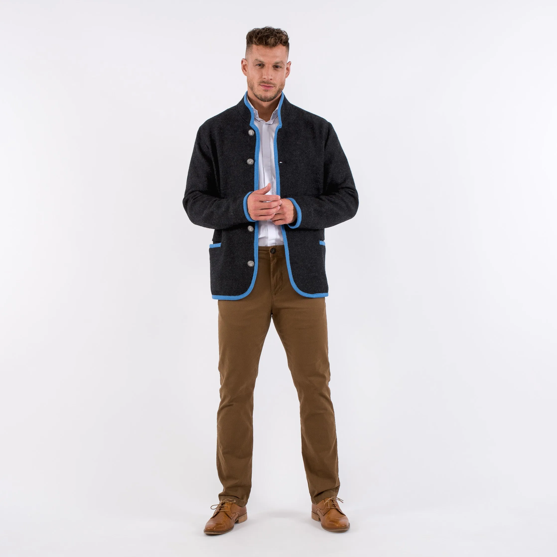 Thomas - Austrian Boiled Wool 'Walk' Jacket in Charcoal