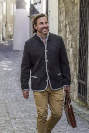 Thomas - Austrian Boiled Wool 'Walk' Jacket in Charcoal Thomas - Austrian Boiled Wool 'Walk' Jacket in Charcoal