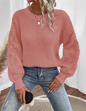 Tops-Blush Crew Neck Sweater