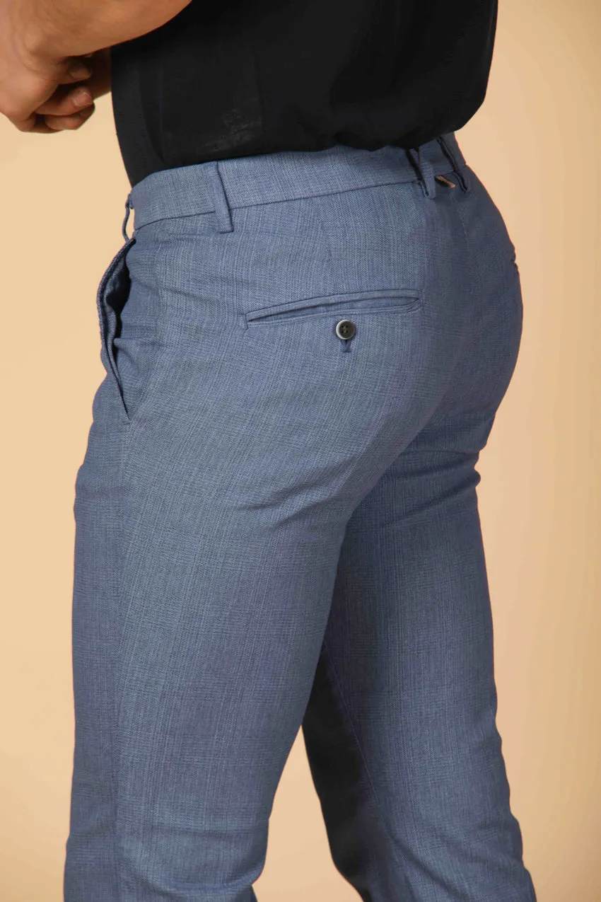 Torino Style men's chino pants in cotton with faded wales print slim