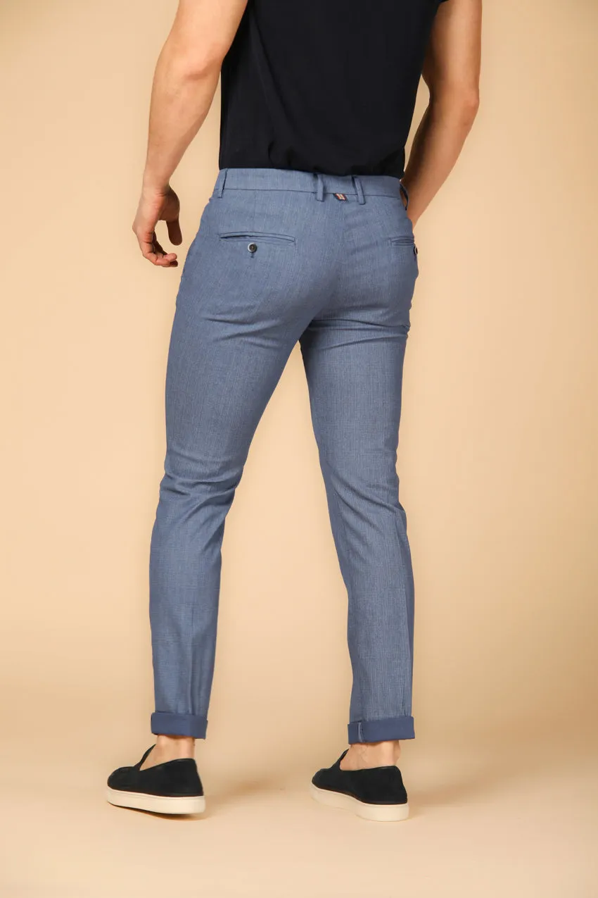 Torino Style men's chino pants in cotton with faded wales print slim