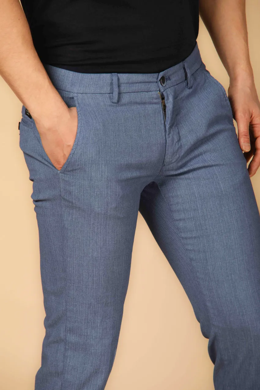 Torino Style men's chino pants in cotton with faded wales print slim