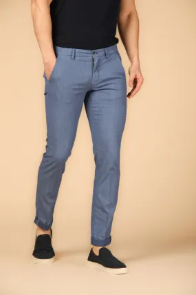 Torino Style men's chino pants in cotton with faded wales print slim