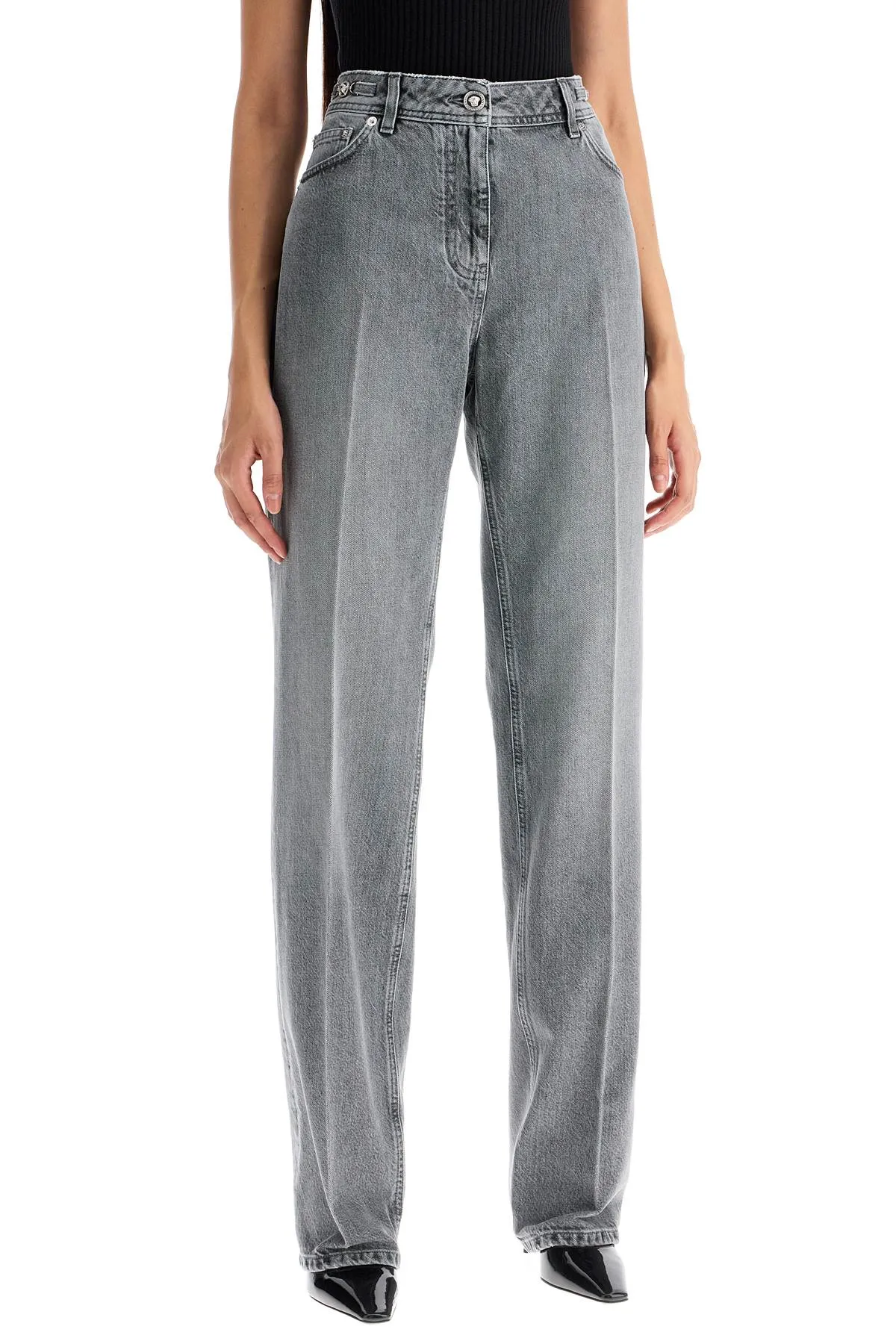 VERSACE straight jeans with medusa details