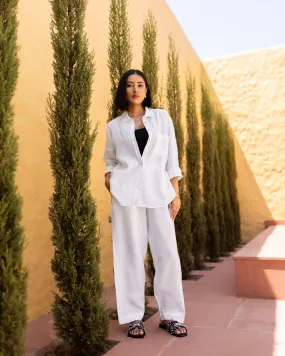 White Linen Shirt & Tapered Pants White Linen Shirt & Tapered Pants