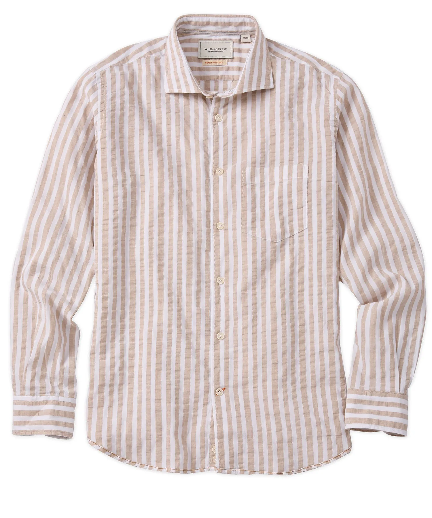 Wide Bengal Stripe Seersucker Sport Shirt