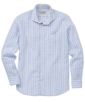 Wide Bengal Stripe Seersucker Sport Shirt