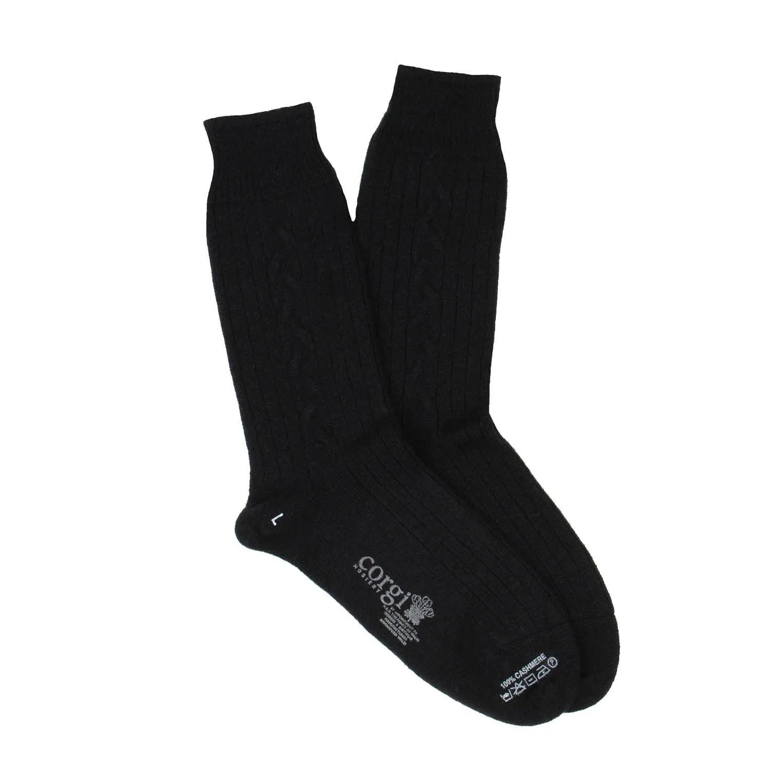 Women's Handmade Single Cable Cashmere Socks
