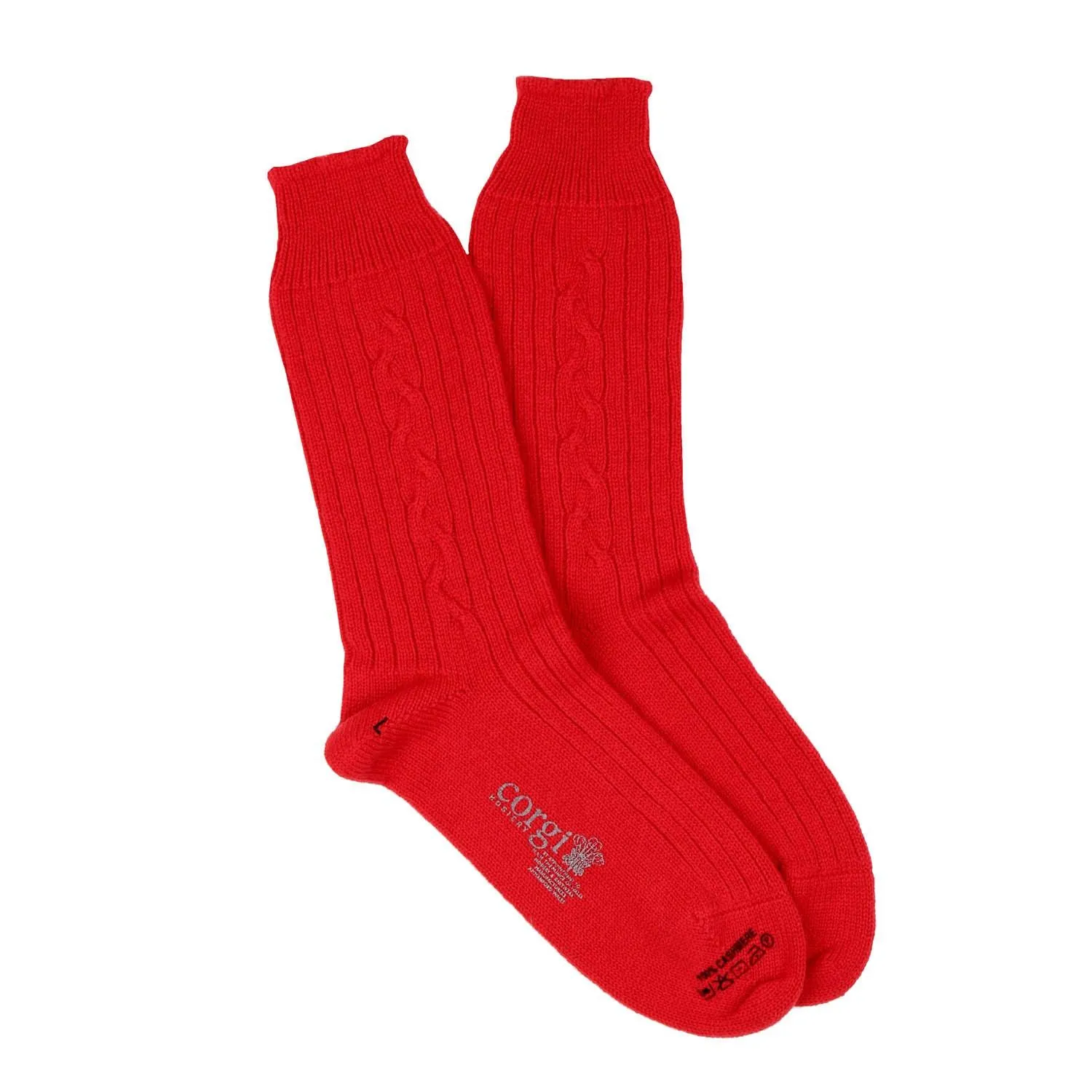 Women's Handmade Single Cable Cashmere Socks
